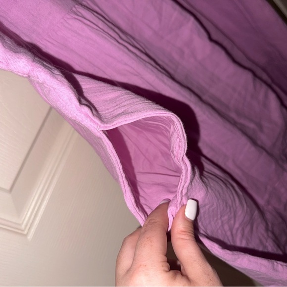 Pact Light Pink purple organic cotton tiered maxi dress summer spring L - Picture 7 of 11
